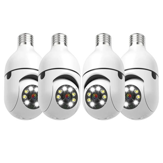 Picture of EVERSECU 4Pack HD 1080P Wireless Light-Bulb Security Camera, Work with 2.4ghz&5ghz WiFi, Motion Auto Tracking, 2 Way Audio, Spotlight Night Vision, E27 Screw-in CCTV Camera (4pcs)