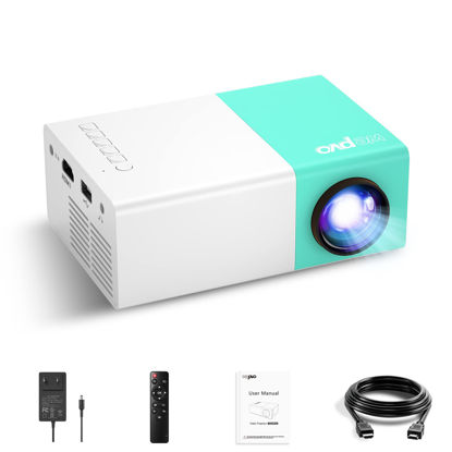 Picture of Portable Projector, wepvo Mini Projector for Kids Gift, Outdoor Movie Projector, LED Pico Video Projector for Home Theater Movie Projector with Type-C HDMI USB and Remote Control