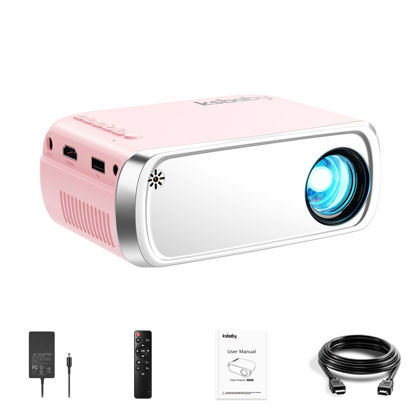 Picture of Portable Projector, ksbaby Outdoor Projector, LED Aesthetic Video Mini Projector for Outdoor Portable Movies Compatible with HDMI, USB, Laptop, TV Stick, iOS and Android Phone
