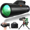 Picture of 12x56 High Power Monocular Telescope with Smartphone Adapter Tripod Travel Bag, Larger Vision Monoculars for Adults with BAK4 Prism & FMC Lens, Suitable for Bird Watching Hunting Hiking Camping