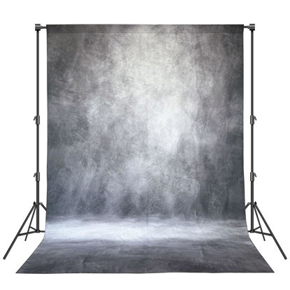 Picture of Haboke Abstract Grey 8x10ft Professional Photography Backdrop for Adult Portrait Photo Props Booth Background Photoshoot Studio with Thick Ployester Fabric Roller Pocket on Top