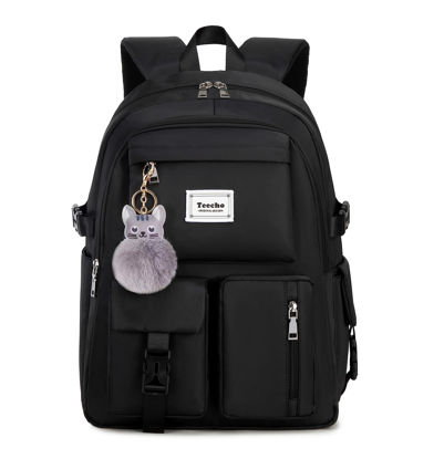 Picture of Teecho Cute Backpack for Girl Fashion Waterproof Daypack for Women Black