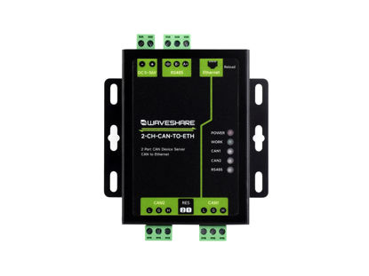Picture of Waveshare Industrial Grade 2-Ch CAN to Ethernet Server, 2-Ch CAN + RS485 + Ethernet Port, Supports CAN Repeater/CAN to RS485, Dual Socket, Aluminium Alloy Case, Wall-Mount Support