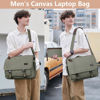 Picture of Nerlion Messenger Bag for Men 17-17.3 Inch Laptop Bag Canvas Water-resistant Computer Bag Shoulder Bag Work Briefcase Bookbag for College (Green)