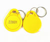 Picture of Quentin 100pcs Thin 26 Bit Proximity Key Fobs Weigand Prox Keyfobs Compatable with ISOProx 1386 1326 H10301 Format Readers. Works with The vast Majority of Access Control Systems(Yellow)