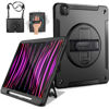Picture of Miesherk Case for iPad Pro 12.9 Inch 6th/5th/4th Generation, Military Grade Heavy Duty Shockproof iPad Pro 12.9 Case - Rotating Stand, Pencil Holder, Hand/Shoulder Strap, Black