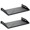 Picture of ThePromaster Server Vented Shelf - 2-Pack 19 Inches, 10'' Deep, 1U Universal Integration Server Vented Rack Mounting Tray For Good Airflow, Cantilever Mount, Device and Equipment Wall Mounting - Black