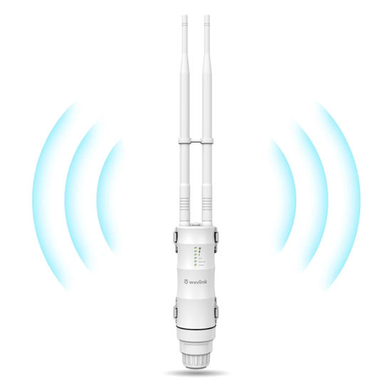 Picture of Outdoor WiFi Access Point,WAVLINK WiFi Router Extender,AC600 High Power Dual Band 2.4+5G Wireless Router/AP/Wi-Fi Range Extender 3 in 1 Weatherproof with PoE for Courtyard,RV,Campsite