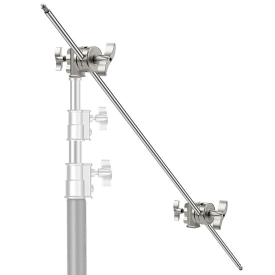 Picture of Neewer Extension Grip Arm Boom Arm with 2 Pieces Grip Heads - 40 inches/101.6 centimeters Aluminum Alloy Construction for Light Stand,Reflector and Other Equipment for Studio Video Photography(Silver)