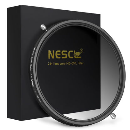 Picture of NESCL 58mm True Color Variable ND Filter ND2-32 (1-5 Stops) & CPL Circular Polarizers Filter 2-in-1, 30 Layer Nano Coated Camera Lens Filter Ultra White Optical Glass Scratch Resistant