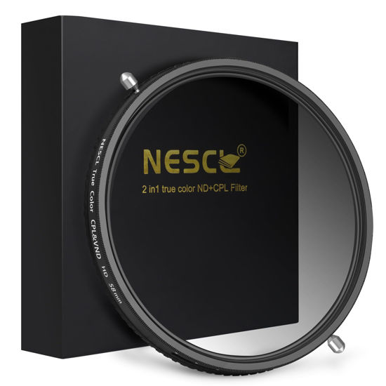 Picture of NESCL 58mm True Color Variable ND Filter ND2-32 (1-5 Stops) & CPL Circular Polarizers Filter 2-in-1, 30 Layer Nano Coated Camera Lens Filter Ultra White Optical Glass Scratch Resistant