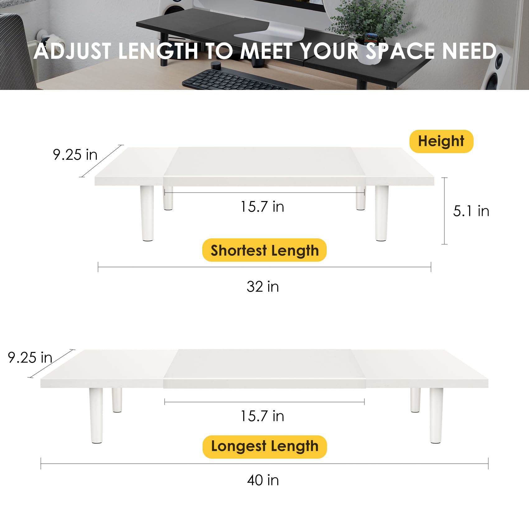 GetUSCart- Across-Star Dual-Monitor-Stand-Riser-For-Desk Adjustable ...