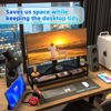 Picture of Simple Trending 2-Tier Metal Dual Monitor Stand Riser,Computer Office Desktop Organizer for 2 Monitors With 32"x10" Mouse Pad ,for Laptop,Printer,TV,Black