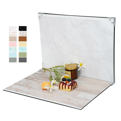 Picture of Photo Backdrop Board Product Photography: 7pcs 12patterns Table Top Food Background Kit - Flat Lay Props for Jewelry.(Small Size 16x11.5in)