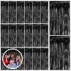 Picture of 20 Pack Black Party Streamers Backdrop Tinsel Foil Fringe Curtains Halloween Party Decorations Birthday Wednesday Twilight Party Decorations Graduation Wizard Party Supplies