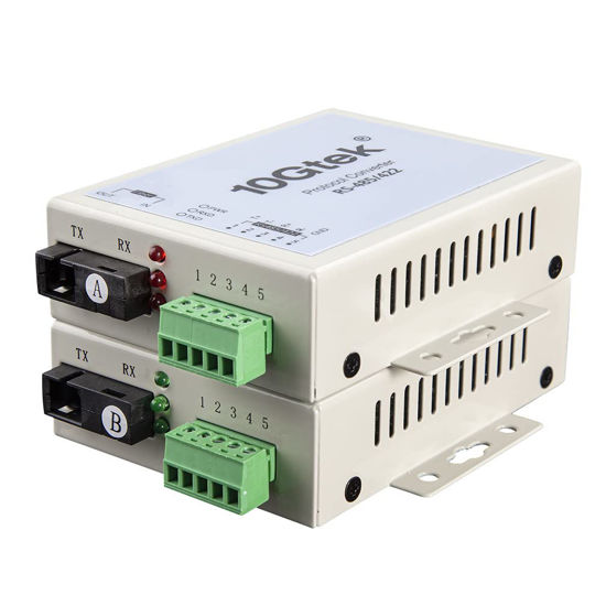 RS232 To Fiber Optic Media Converter - Serial To FO Converter, SM SC 1310nm 20km, Daisy-Chain Support