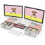 Picture of WESTREE Dual Monitor Stand Riser with Two Drawers, Extra Large Storage Monitor Stand for 2 Monitors, Desktop Oraganizer Stand for Computer,Laptop,Screen,Printer,TV