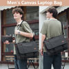 Picture of Nerlion Messenger Bag for Men 17-17.3 Inch Laptop Bag Canvas Water-resistant Computer Bag Shoulder Bag Work Briefcase Bookbag for College (Dark Gray)