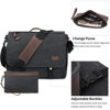 Picture of Nerlion Messenger Bag for Men 17-17.3 Inch Laptop Bag Canvas Water-resistant Computer Bag Shoulder Bag Work Briefcase Bookbag for College (Dark Gray)