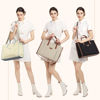 Picture of Missnine Laptop Tote Bag Canvas Laptop Bag 15.6 inch Work Shoulder Bags Casual Briefcase Handbag for Travel, Office, College (Stripe)