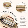 Picture of Missnine Laptop Tote Bag Canvas Laptop Bag 15.6 inch Work Shoulder Bags Casual Briefcase Handbag for Travel, Office, College (Stripe)