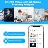 Picture of 2K Pan/Tilt Security Camera, WiFi Indoor Camera for Home Security with AI Motion Detection, Baby/Pet Camera with Phone App, Color Night Vision, 2-Way Audio, 24/7, Siren, TF/Cloud Storage - 2 Pack