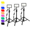 Picture of 3 Packs 70 LED Video Light with Adjustable Tripod Stand/Color Filters, Obeamiu 5600K USB Studio Lighting Kit for Tablet/Low Angle Shooting, Collection Portrait YouTube Photography