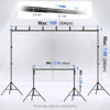 Picture of EMART Backdrop Stand 10x7.8ft(WxH) Photo Studio Adjustable Background Stand Support Kit with 2 Crossbars, 6 Backdrop Clamps,2 Sandbags and Carrying Bag for Parties Events Decoration