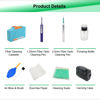 Picture of QIIRUN Fiber Optic Cleaning Kit FTTH Optical Fiber Cleaner Tools with Fiber Cleaning Cassette for FC SC ST LC MU Connectors, 1.25mm/2.5mm Fiber Cleaner Pens, Cleaning Swabs Wipes