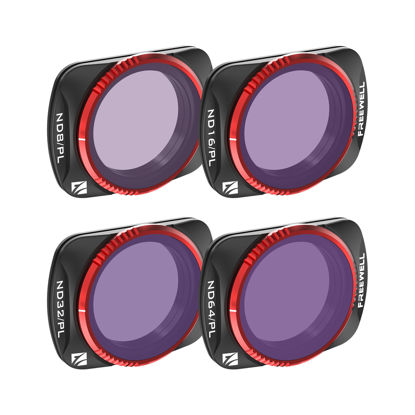 Picture of Freewell 4Pack Bright Day QuickSwap ND/PL Hybrid Filter Kit for Osmo Pocket 3: Effortless Installation, Vibrant Color, Gimbal Compatibility
