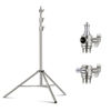 Picture of NEEWER 7.2ft/2.2m Stainless Steel Light Stand, Spring Cushioned Heavy Duty Photography Tripod Stand with 1/4” to 3/8” Screw Adapter for Strobe,LED Video Light,Ring Light, Monolight, Softbox