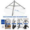 Picture of NEEWER 7.2ft/2.2m Stainless Steel Light Stand, Spring Cushioned Heavy Duty Photography Tripod Stand with 1/4” to 3/8” Screw Adapter for Strobe,LED Video Light,Ring Light, Monolight, Softbox