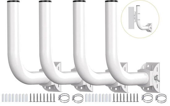 Picture of Point to Point Wireless Bridge Pole Mount Bracket,Outdoor Access Point Mounting Pole,Adjustable Pole and Wall-Mounted Mount for Outdoor Access Antenna Tp-Link and starlink 4-Pack