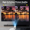 Picture of Mini Projector with WIFI 6 and Bluetooth, 4K 1080P Support Portable Projector 180° Rotatable 130'' Screen Movie Projector Auto Keystone Compatible for Laptop, PC, Smartphone (White)