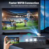 Picture of Mini Projector with WIFI 6 and Bluetooth, 4K 1080P Support Portable Projector 180° Rotatable 130'' Screen Movie Projector Auto Keystone Compatible for Laptop, PC, Smartphone (White)