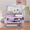 Picture of OPNICE Desk Organizers and Accessories, 2-Tier Computer Monitor Stand for Desk Organizer with Drawer and 2 Pen Holders, Office Desk Accessories Workspace Desktop Organizers for Office Supplies, Purple