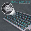 Picture of POWZAN Aluminum Quiet Wired Keyboard Backlit- Slim Chiclet Keyboard Compatible with Apple iMac, MacBook, Mac and PC, USB Keyboard Numeric Keypad RGB Lighted Key - Space Gray