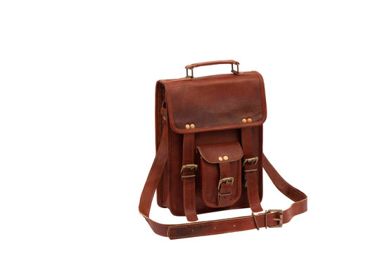 Picture of RAJERIYA Vintage Genuine Leather iPad/Tablet/Tab/Kindle Satchel Cross Body Shoulder Messenger Bag (11 inch small)