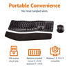 Picture of Amazon Basics Ergonomic Wireless Combo Full-Sized Keyboard with Palm Rest and Comfortable Right-Handed Mouse, 2.4 GHz Wireless USB Receiver, Compatible with PC, Laptop, Black