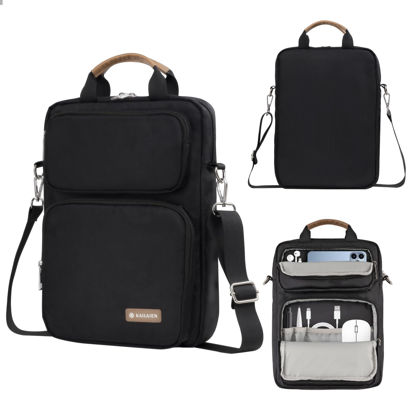 Picture of Kailaien 10-13 Inch Tablet Sleeve Bag, Ipad Bag for 13 In/11 In New iPad Pro M4 & 13 In Air M2 2024,iPad Pro 12.9 M2&M1,Ipad 10.9,Galaxy Tab S8+/S9+ 12.4,With removable shoulder strap(Black)