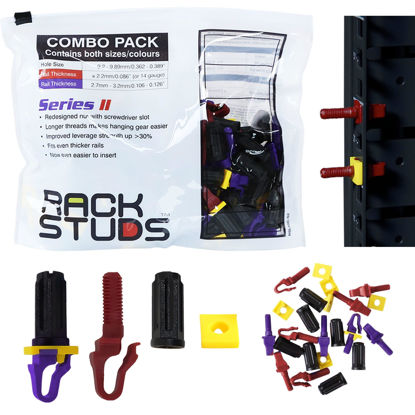 Picture of Rackstuds 40C Rack Mount Solution II - Quick-Fit Cage Nut & Screw Replacement for Server Rack Rails, Includes 80 Studs; 40 of Each Size/Color, Ideal for 19"" Square Punched Vertical Rails