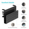 Picture of PEGZONE Desk Side Storage Organizer, No Drill Under Desk Laptop Holder, Clamp on Desk Shelf with Pegboard Accessories, Hanging Laptop Mount, Fits Flat Edge Desks 0.4" to 2.2", Black