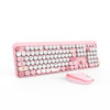 Picture of Wireless Keyboard,KOOTOP Cute Colorful 104 Keys Typewriter Retro Round Keycaps Keyboard for PC Laptop,Desktop,Windows, Home and Office Keyboards (Pink)