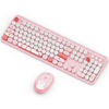 Picture of Wireless Keyboard,KOOTOP Cute Colorful 104 Keys Typewriter Retro Round Keycaps Keyboard for PC Laptop,Desktop,Windows, Home and Office Keyboards (Pink)