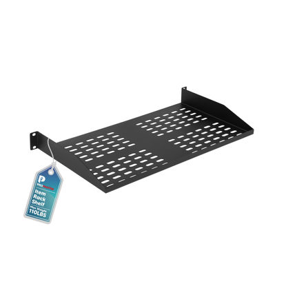 Picture of ProMaster Server Vented Shelf - 19 Inches, 10'' Deep, 1U Universal Integration Server Vented Rack Mounting Tray for Consistent Airflow, Cantilever Mount, Device and Equipment Wall Mounting - Black