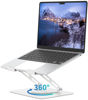 Picture of ALASHI Laptop Stand for Desk with 360° Rotating Base, Multi-Angle Adjustable Laptop Stands, Foldable Laptop Riser Compatible with 10 to 15.6 Inches PC Computer, White