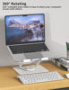 Picture of ALASHI Laptop Stand for Desk with 360° Rotating Base, Multi-Angle Adjustable Laptop Stands, Foldable Laptop Riser Compatible with 10 to 15.6 Inches PC Computer, White