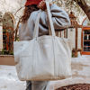 Picture of Large Canvas Tote Bag - Utility Tote with 2 Front Pockets and Laptop Sleeve, heavy-duty everyday tote for work or gym