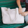 Picture of Large Canvas Tote Bag - Utility Tote with 2 Front Pockets and Laptop Sleeve, heavy-duty everyday tote for work or gym