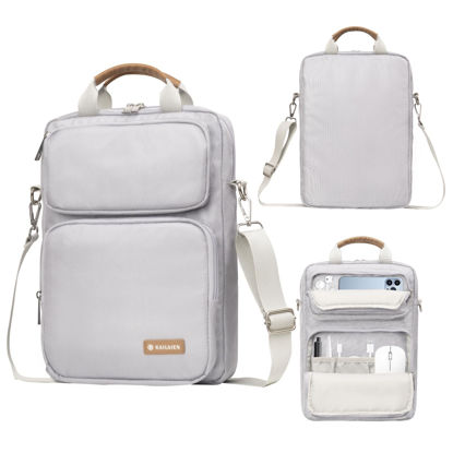 Picture of Kailaien 10-13 Inch Tablet Sleeve Bag, Ipad Bag for 13 In/11 In New iPad Pro M4 & 13 In Air M2 2024,iPad Pro 12.9 M2&M1,Ipad 10.9,Galaxy Tab S8+/S9+ 12.4,With removable shoulder strap(Silver)